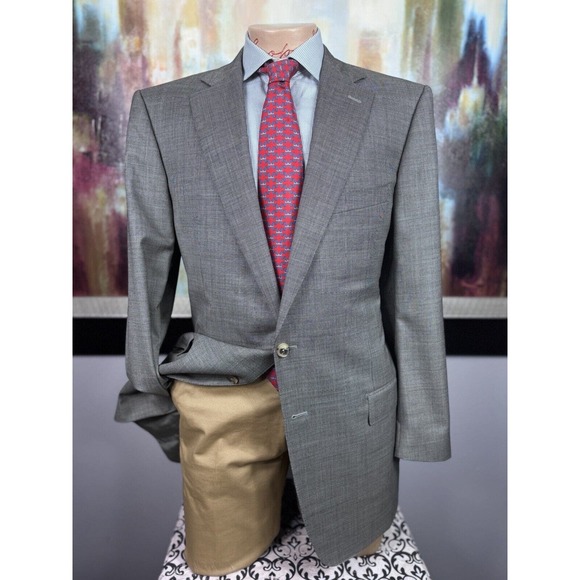 44L Mens Ermenegildo Zegna 15 Milmil 15 Gray Sport Coat